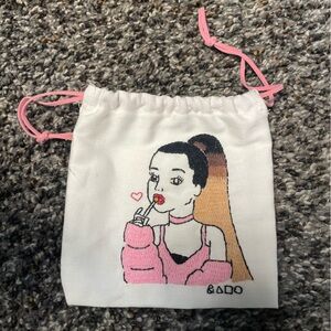 Handmade Embroidery Ariana Grande Drawstring Pouch